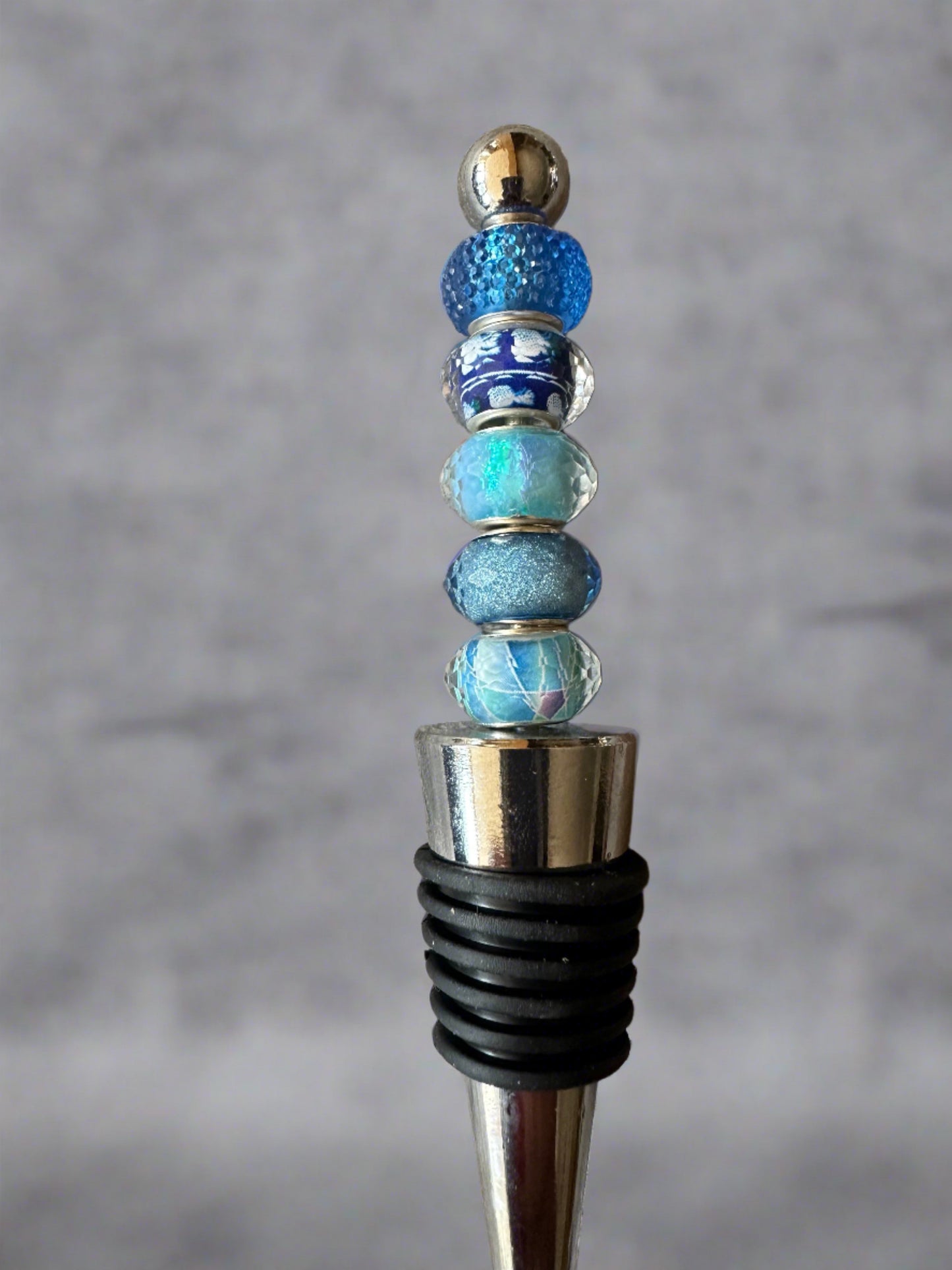 Beaded Bottle stopper Blues