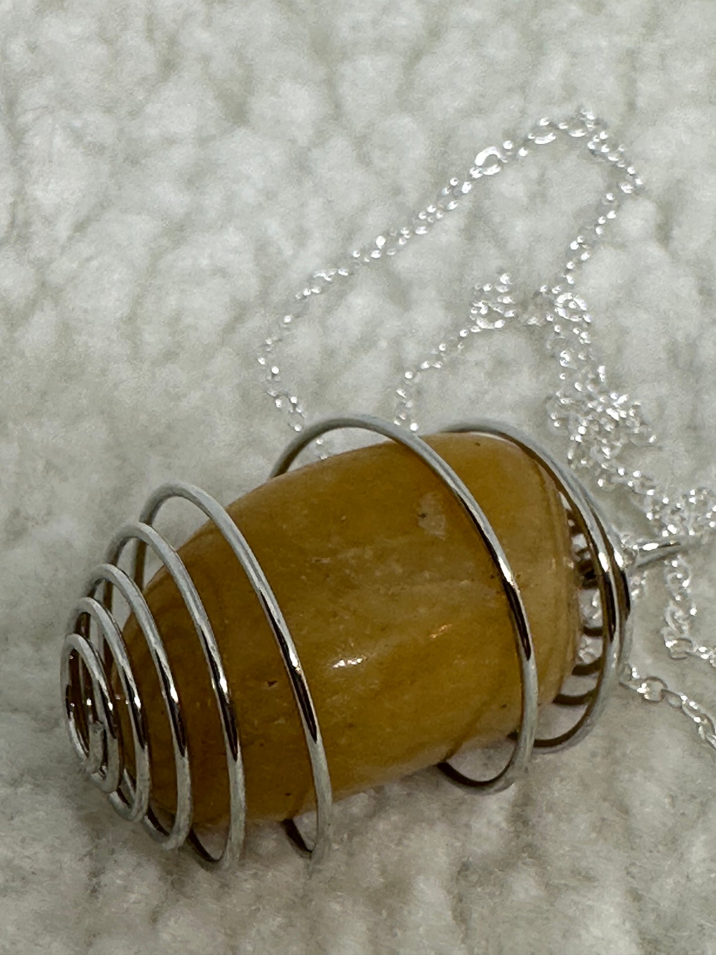 Semi precious caged stone necklace