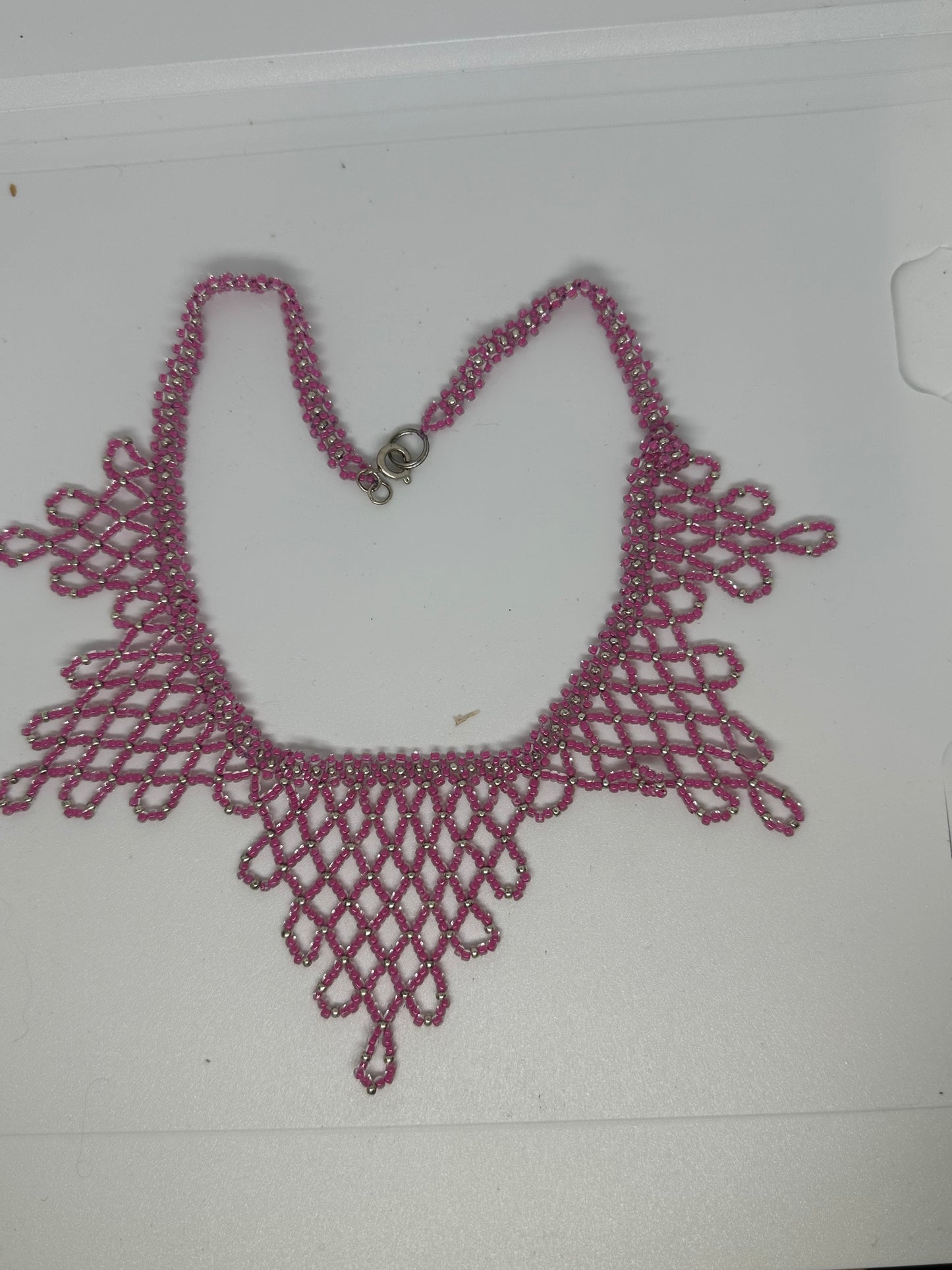 Pink beaded necklace