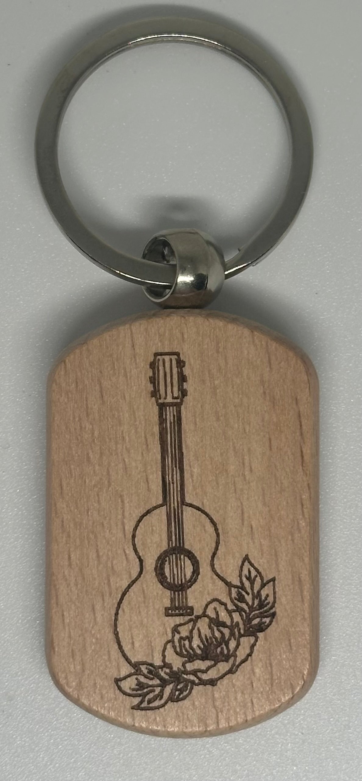 Guitar wooden Key Ring