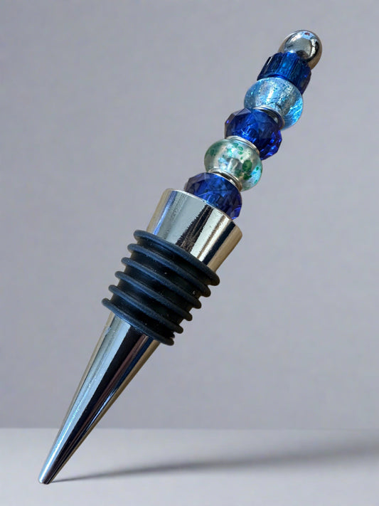 Beaded Bottle stopper blues