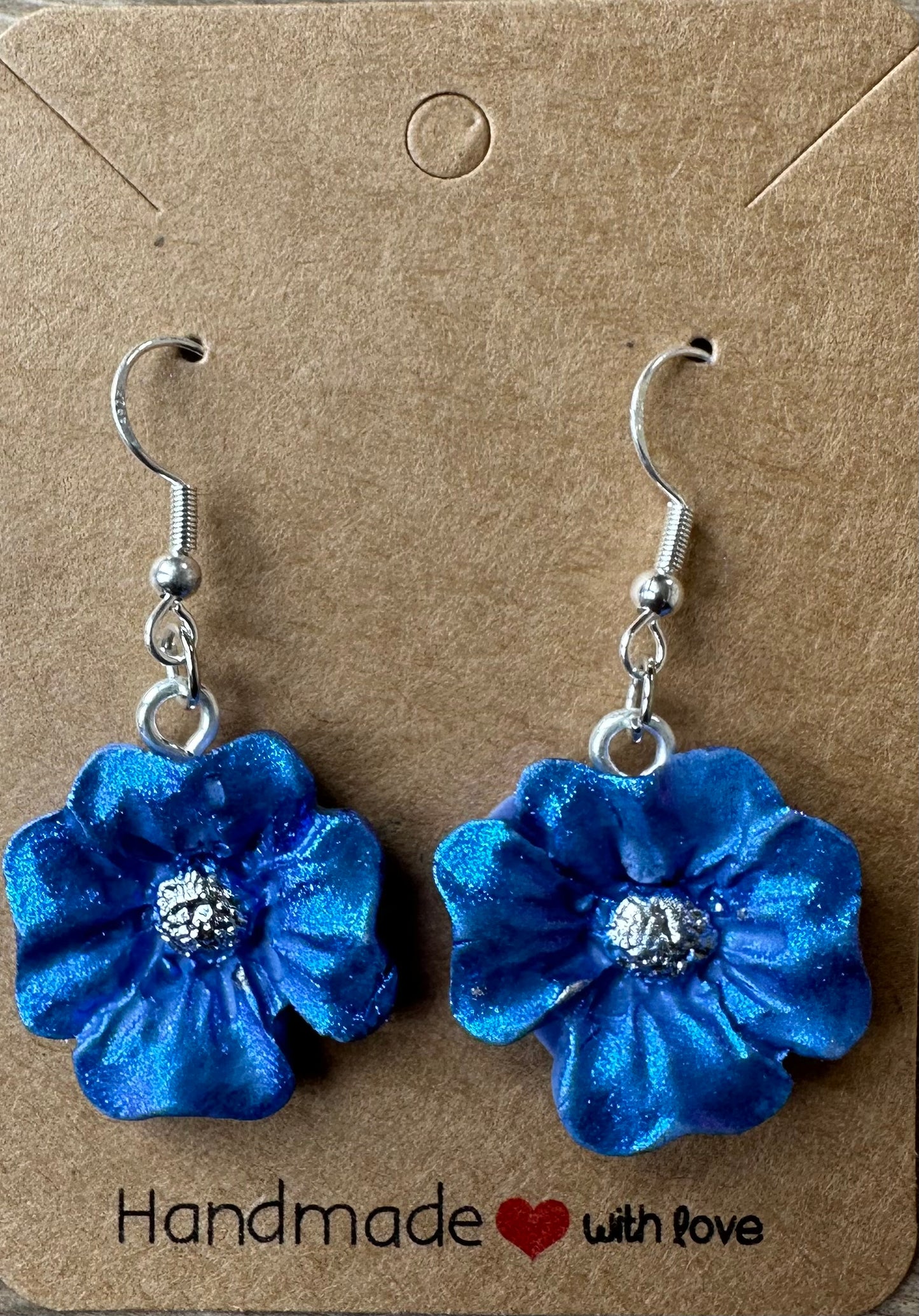 Blue flower earrings