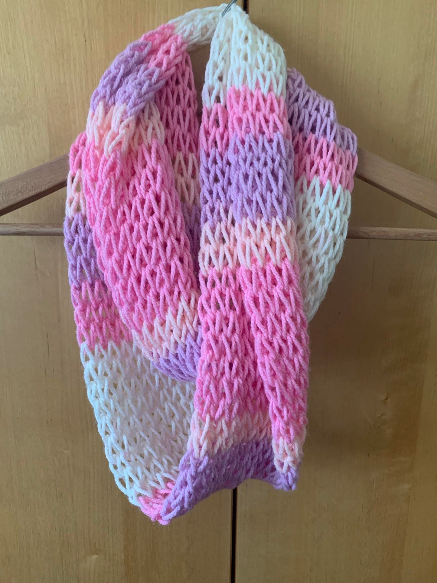 Drop Stitch Knitted Scarf bright pastel