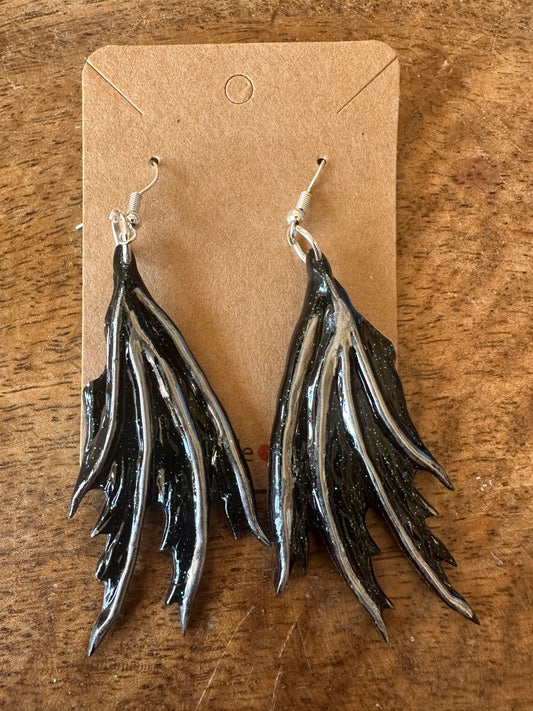 Dragon Earrings black and silver