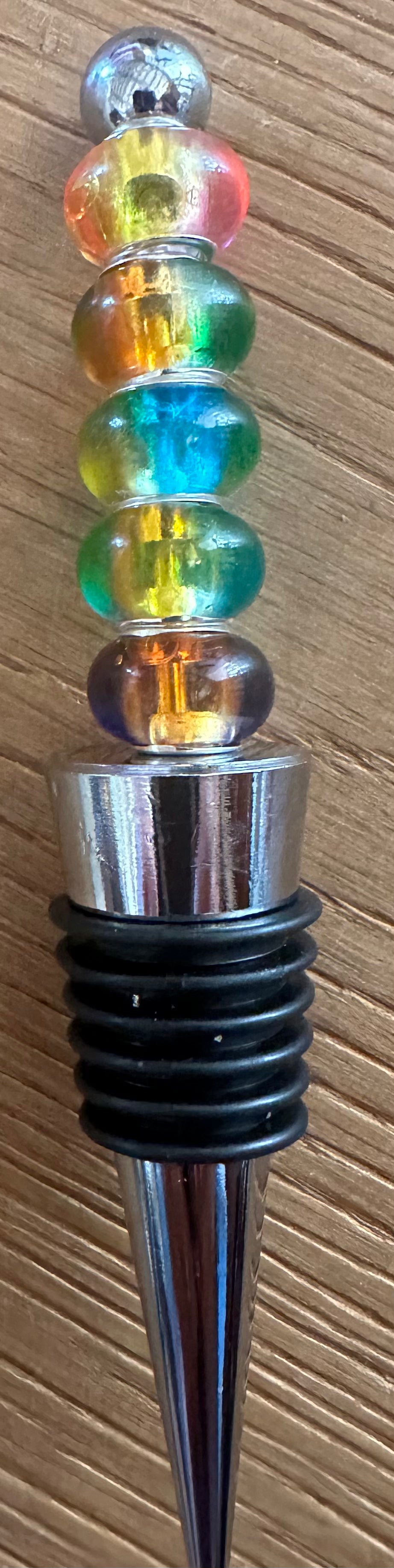 Beaded Bottle stopper multicoloured