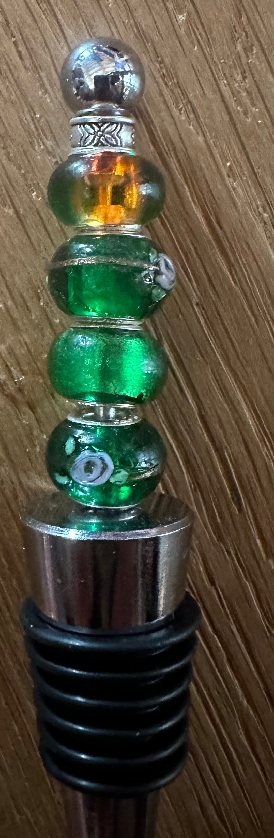 Bottle stopper green floral