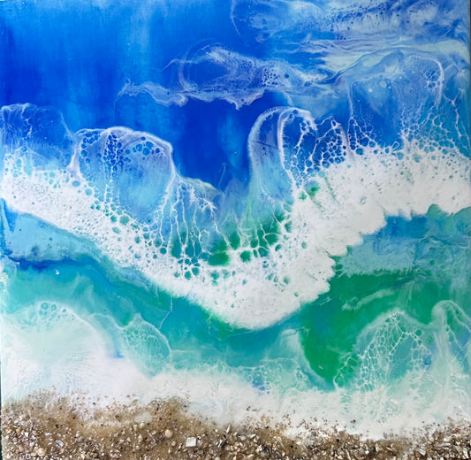 Tropical waves seascape wall art