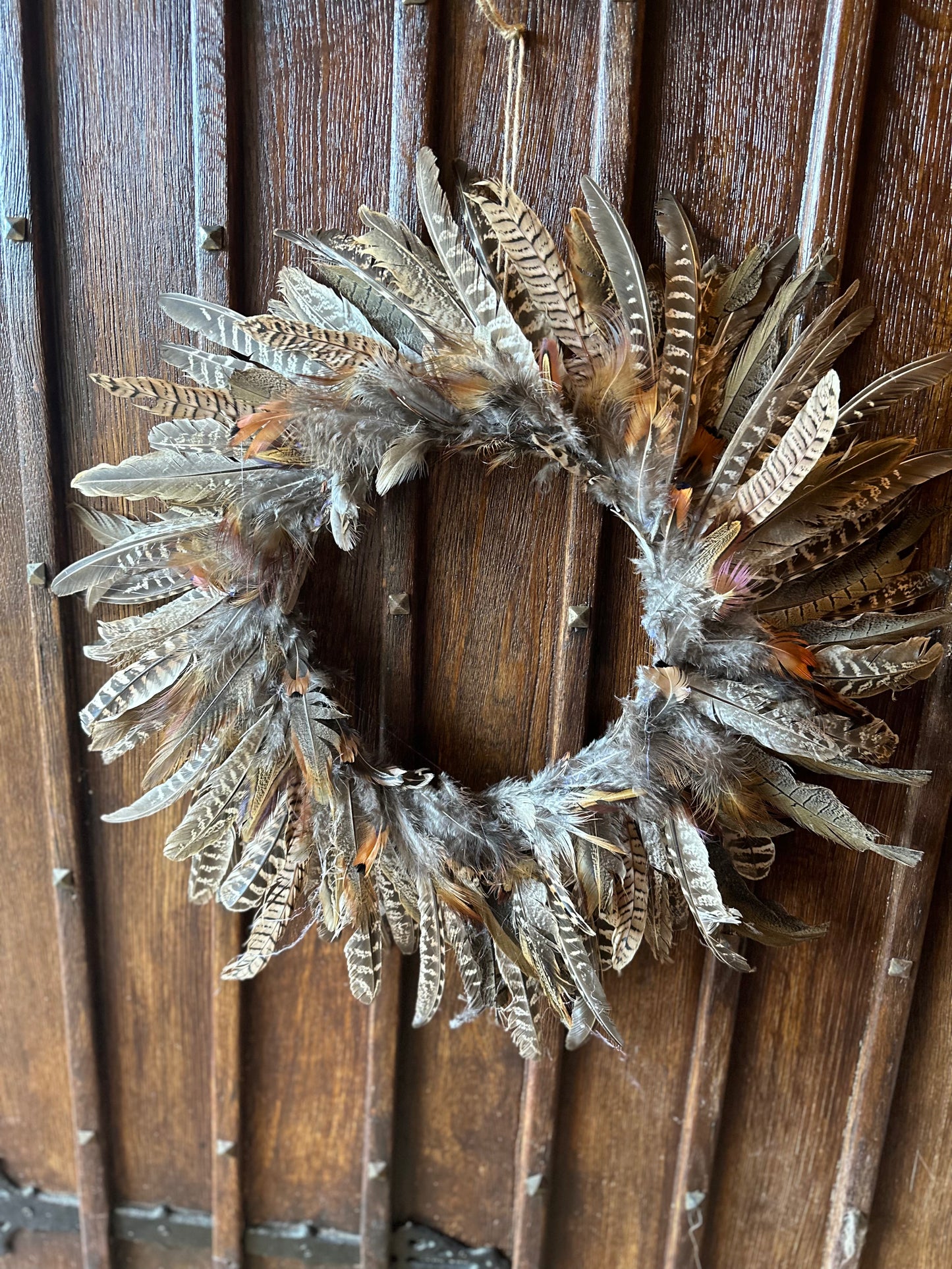 Pheasant feather wreath